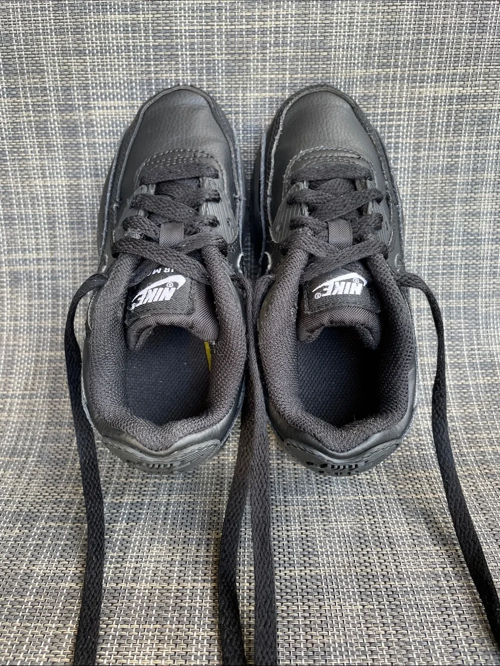 Nike Air Max 90 LTR Toddler Sneakers all-black leather Shoes size 10.5
